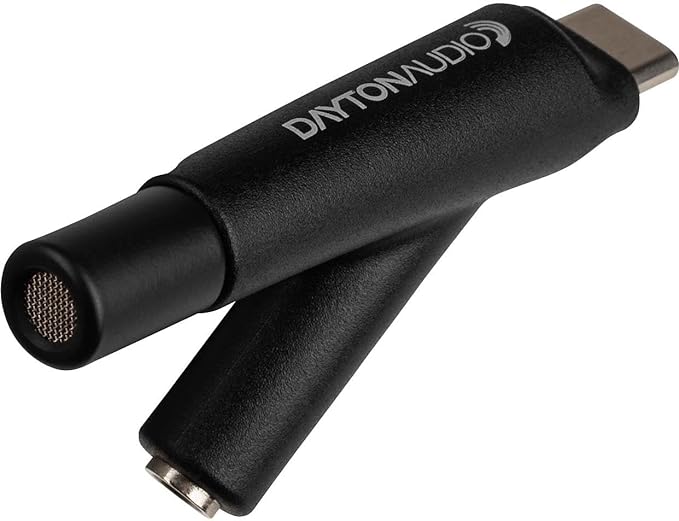 Dayton Audio iMM-6C Calibrated Measurement USB-C Microphone for iPhone, iPad Tablet and Android,Black