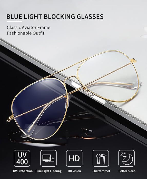 Dollger Blue Light Blocking Glasses women Anti Glare UV Filter Computer Gaming Glasses Retro matal square Eyeglasses Frame