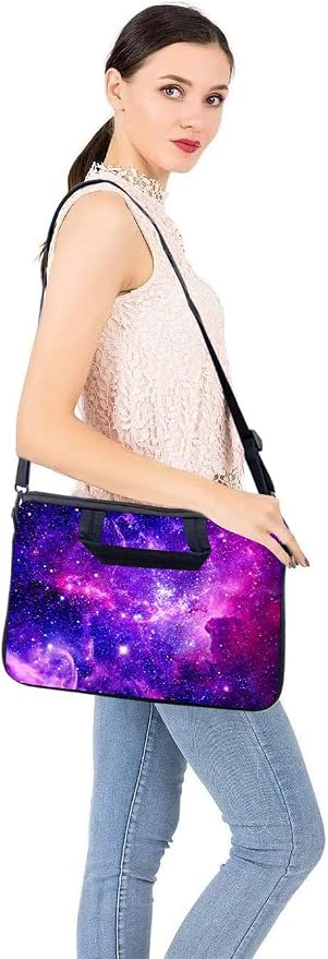 RICHEN 17 inch Laptop Shoulder Bag Carrying Case with Handle Fits 15.6/16/17/17.3/17.4 inch Laptop Notebook (16-17.3 inch, Purple Galaxy)