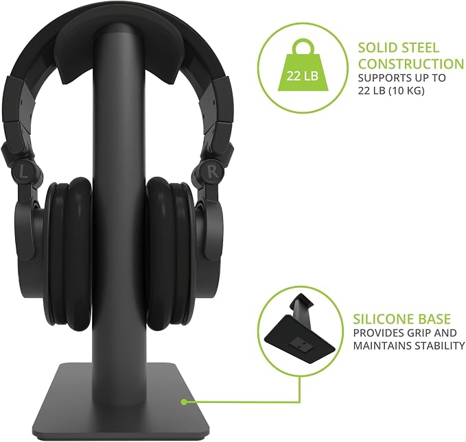 Kanto Living H2 Premium Headphone Stand - Black