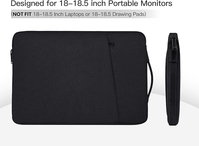 18.5 Inch Portable Monitor Case Sleeve Bag Compatible with Most Large 18.5 Inch Portable Monitor Carrying Pouch Bag with Pocket(NOT FIT 18 INCH Laptop)