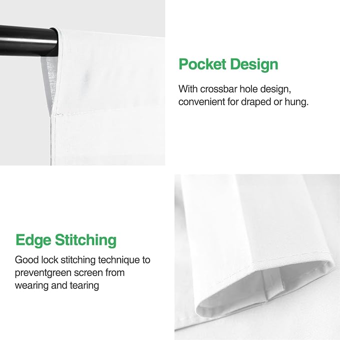 White Backdrop for Photoshoot 7x10ft (WxH), White Backdrop Curtain Backdrop for Photography Polyester Collapsible Background Screen for Portrait, Product Video, Pet, Photo Studio