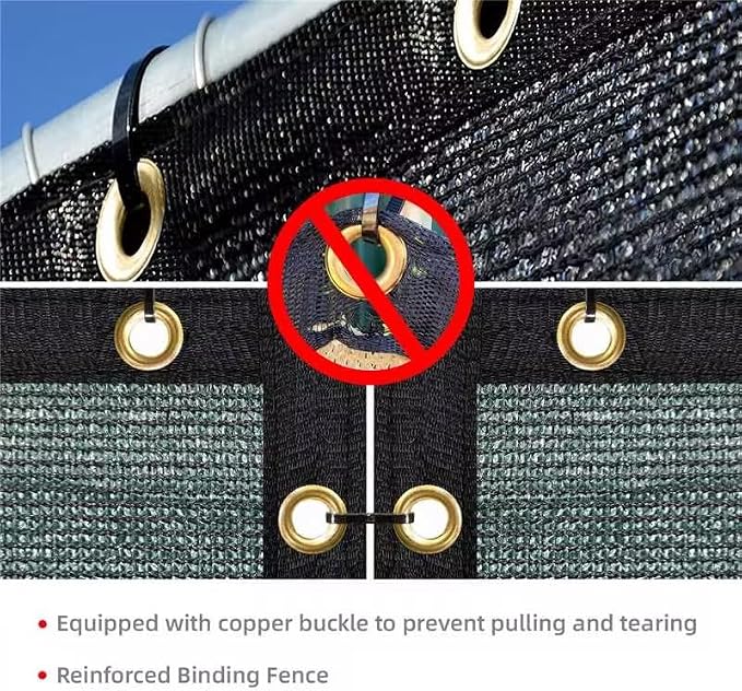 KANAGAWA 3ft x61ft Balcony Privacy Screen Fence, 90% Blockage Heavy Duty 175 GSM Fencing Mesh Net Cover for Outdoor Wall Garden Yard Backyard, Cable Zip Ties Included, Dark Green