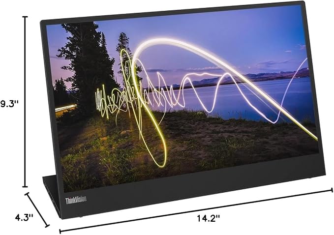 Lenovo ThinkVision M15 15.6" Full HD WLED LCD Monitor - 16:9 - Raven Black