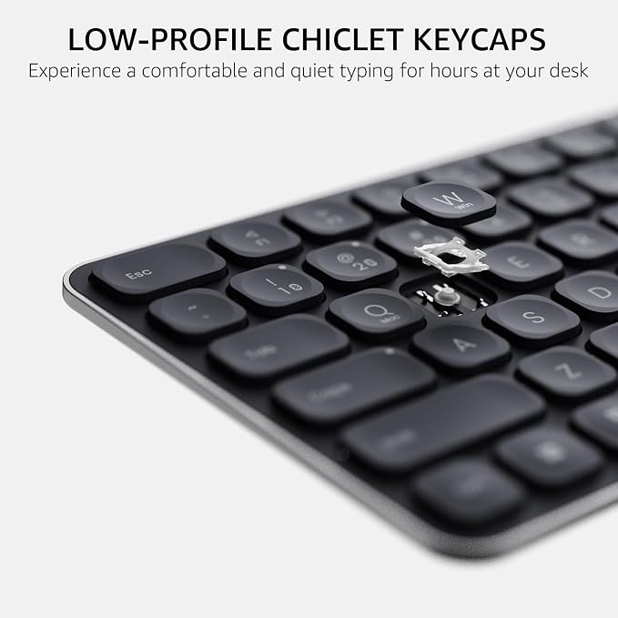 Rapoo Wireless Keyboard and Mouse Combo, Blade-Series E9310M 99-Key Ultra-Thin Keyboard and M300G Silent Mouse, Support 4 Devices, Quiet, Compact, Battery Powered, for Windows/Mac/Linux/Chrome