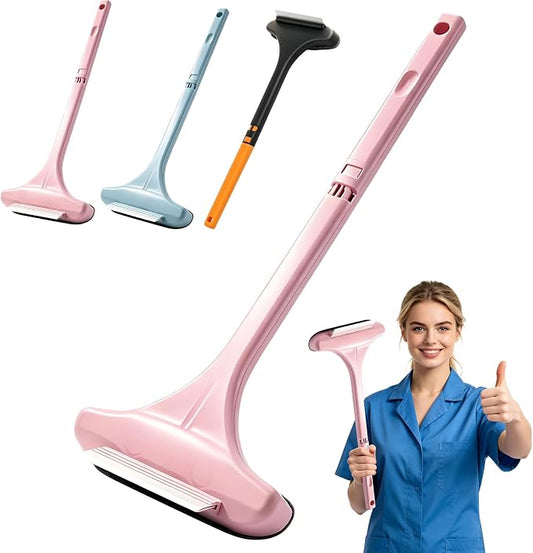 Window Screen Cleaner,2026New Upgraded 2in1 Detachable Window Cleaning Brush with Squeegee,Wet Dry Dual Use Multi-Functional Glass Net Cleaner Tool for Corners,Patio,Door,Porch Screens (Pink)