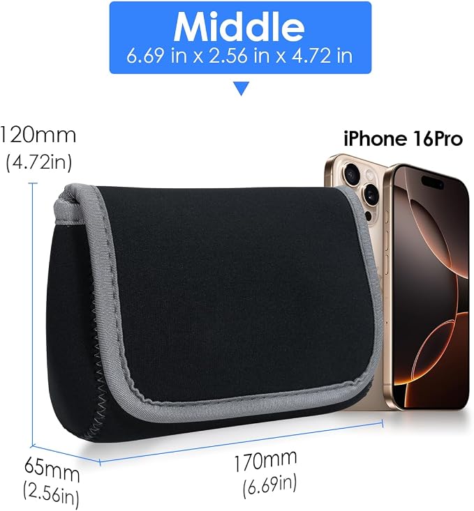 LENTION Medium Tech Pouch Storage Bag Cases for Accessories Laptop MacBook Power Adapter, Wireless Mouse, iPhone Chargers, Cellphone, Power Bank, Cord, Travel Cable Electronic Organizer - Dark Gray