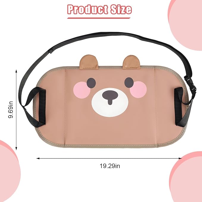 Car Foot Hammock, Adjustable Cute Bear Vehicle Headrest Seat Hanging Footrest with Adjustable Straps, Portable Auto Interior Leg Support Relax Pad, Universal for SUV RV Truck (Style1)