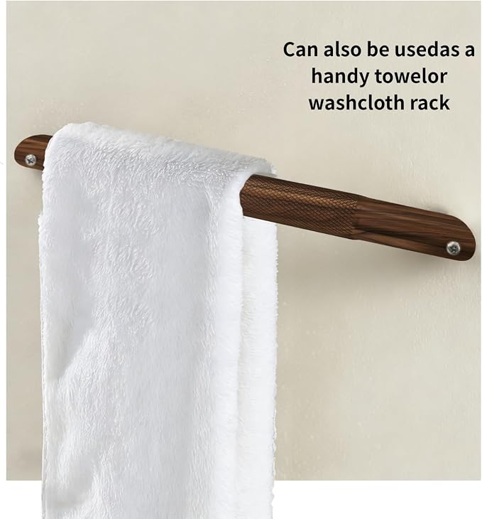 Shower Foot Rest Bar– Stainless Steel Shower Foot Rest for Shaving Legs with Non-Slip Grip, Space-Saving & disassembly Design for Bathroom– Walnut