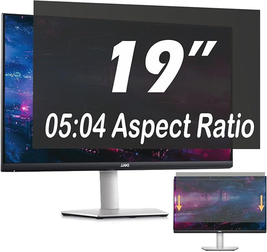19 Inch Anti-Spy Privacy Screen Filter for Laptop and PC Monitor 5:4, Blue Light Blocking Anti-Glare Protector Film, Reversible Easy Install Slide-Mount Design (19 Inch Widescreen(05:04))