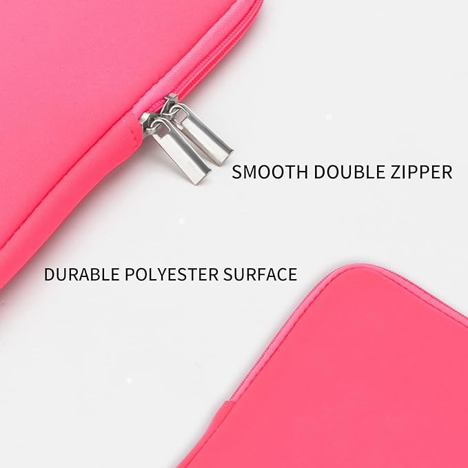 RAINYEAR 13 Inch Laptop Sleeve Case with Accessories Pouch, Compatible with 13.3" MacBook Air/Pro M1 M2 M3 M4 M5 A3449 A3240 A3113 A2681 A2338 (Bright Pink)