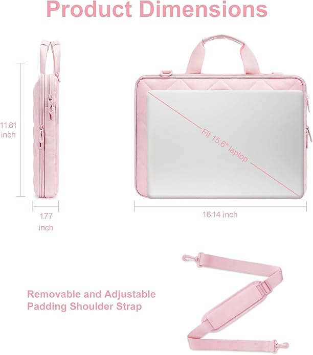 MOSISO 360 Protective Laptop Shoulder Bag, Double Layer Fluffy Padded Laptop Bag with Anti-theft Zipper