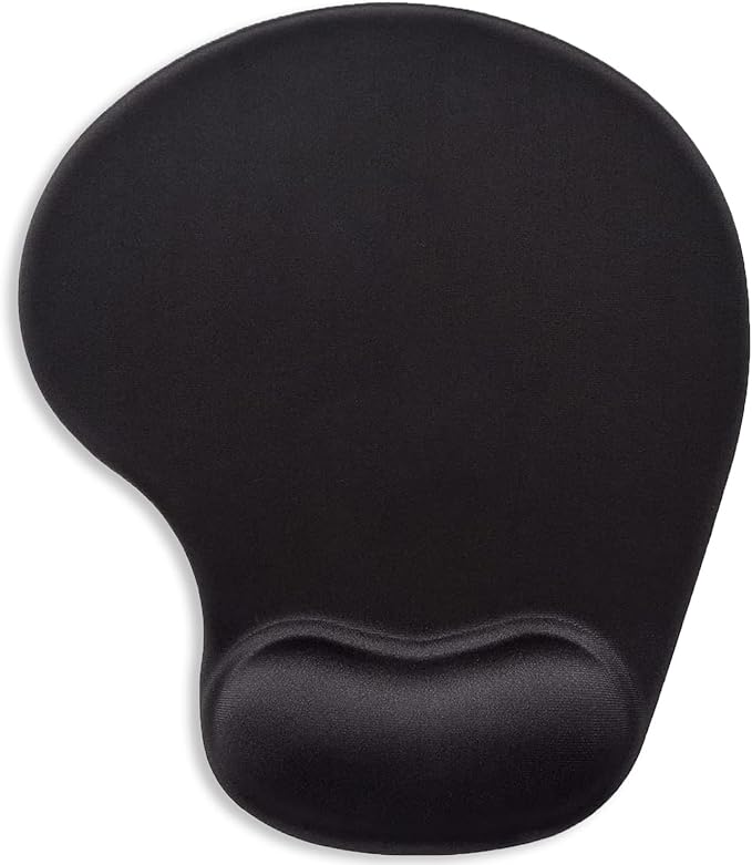 ITNRSIIET Ergonomic Mouse Pad with Gel Wrist Support Wrist Rest Smooth Surface Non-Slip PU Base Comfortable Office Supplies Pain Relief, 9.5 x 8 inches, Black