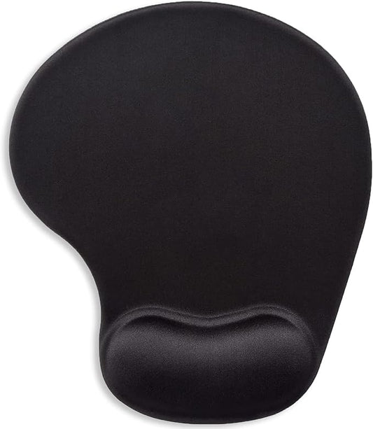 ITNRSIIET Ergonomic Mouse Pad with Gel Wrist Support Wrist Rest Smooth Surface Non-Slip PU Base Comfortable Office Supplies Pain Relief, 9.5 x 8 inches, Black