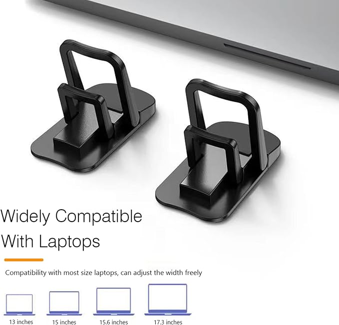 2PCS Metal Mini Foldable Laptop Stand, Portable Computer Keyboard Riser with 2 Adjustable Angles, Self-Adhesive Invisible Notebook Stand and Keyboard Lift for Desk (Pink)
