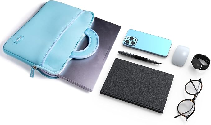 amCase for Chromebook Case-11.6 to 12 inch Neoprene Travel Sleeve with Handle-Turquoise