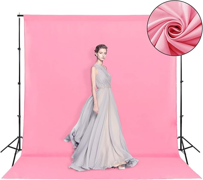 Sugargirl 8FTX10FT Pink Screen Backdrop Background for Photography, Polyester Photo Backdrop for Photoshoot, Party, Video and Television (1 Panel)