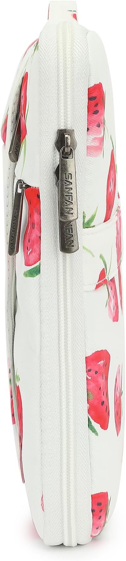 360° Protective Laptop Sleeve Case Bag with 3 Pockets,Handle and Luggage Strap for MacBook Air 13 inch,13.3 inch HP Dell Lenovo Notebook (Strawberry)