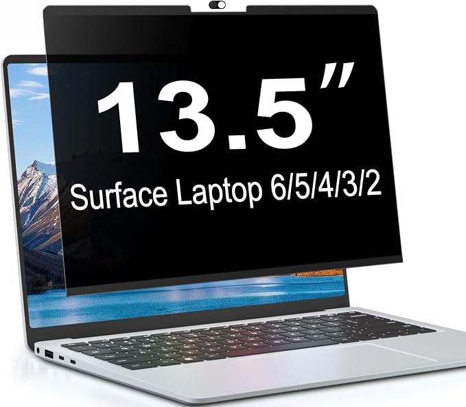 Magnetic Privacy Screen for 13.5 Inch Microsoft Surface Laptop 5, Removable Anti Glare Surface Laptop 13.5 Screen Protector, Blue Light Filter, Anti Spy Easy Install