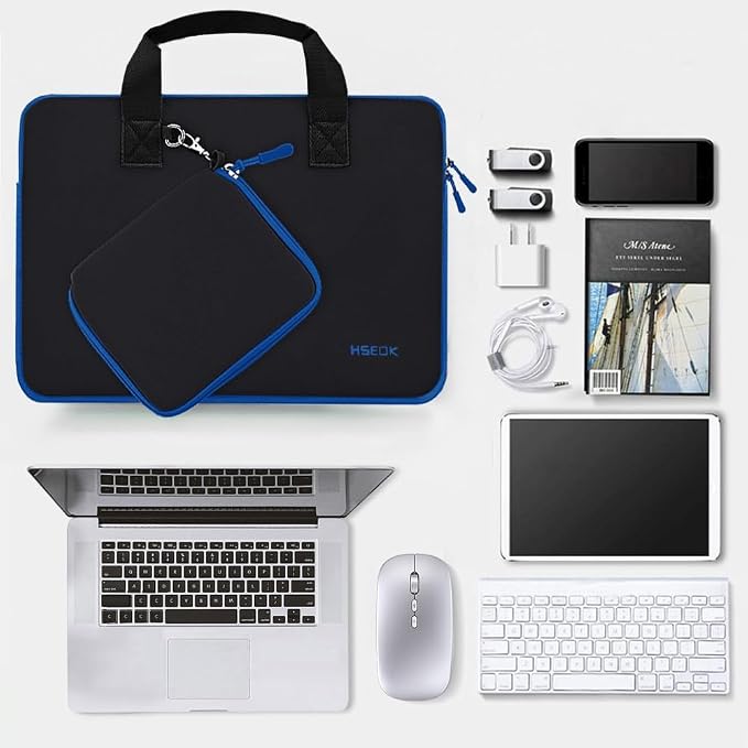 Hseok Laptop Sleeve 13.3-14 inch Case with Small Pouch, Neoprene Computer Bag Compatible with MacBook Neo/Pro 14 M5/M4/M3/M2/M1, Mac Air/Pro 13.3, XPS 14 and Most 13-14 inch Notebooks,B01K03