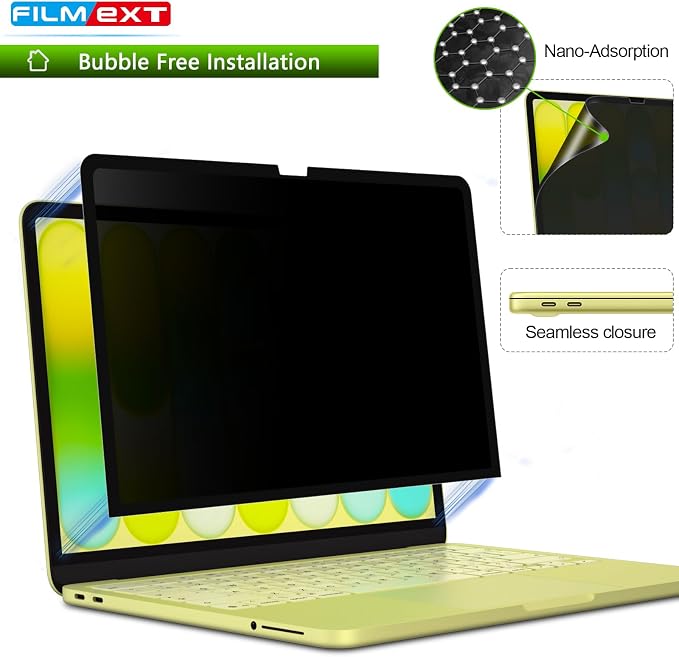 FILMEXT Privacy Screen for Macbook Neo 13 inch (2026, A18 Pro), Removable Mac neo 13" Privacy Screen Shield Anti-Spy/Blue Light/Anti Glare/Bubble Free/Easy On/Off