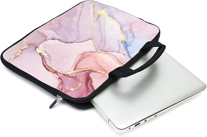 15.6" Laptop Sleeve 14" 15" 15.4" Chromebook Case Ultrabook Case Notebook Sleeves PC Messenger Bag (Pink Marble)