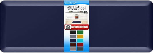 4/5 Inch Thick Kitchen Mat - Cushioned Anti Fatigue Mats for Kitchen Floor - Easy to Clean, Waterproof, Non-Slip Kitchen Rug for Sink, Office, Kitchen (24''x70'' Blue)
