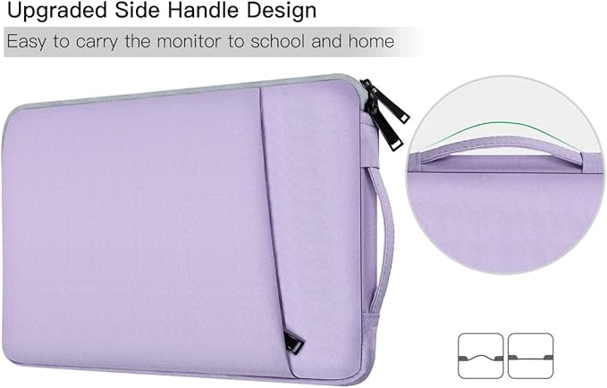 Portable Monitor Case 15.6 Inch, Carrying Computer Bag Compatible with KYY Lepow GTEK ViewSonic ZSCMALLS AOC 15.6 Inch Portable Display Monitors, Purple