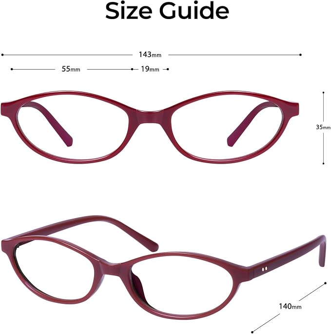 mosanana Blue Light Blocking Oval Glasses for Women Trendy Retro MO25101