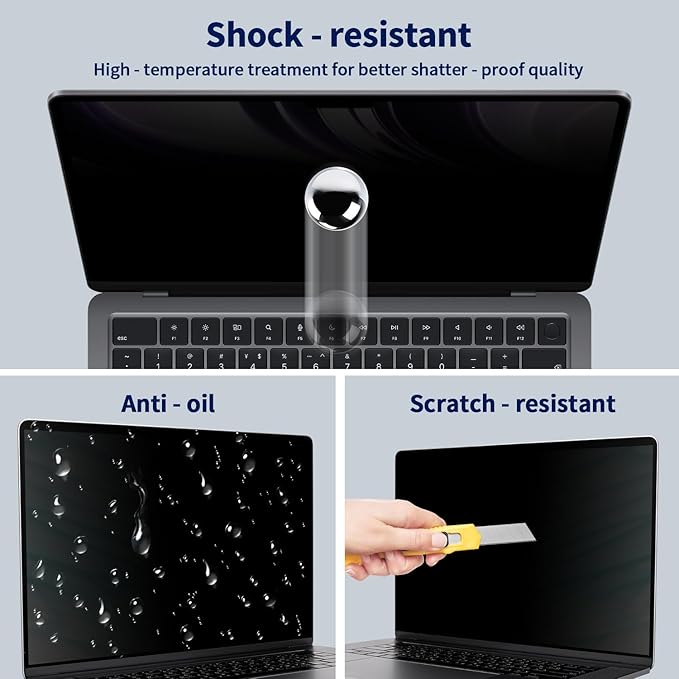 Magnetic Privacy Screen for 14 Inch MacBook Pro (2021-2025, M1, M2, M3, M4, M5, Pro, Max), Removable Matte Laptop Privacy Screen Anti Glare Blue Light Filter, Anti-Spy for Mac 14.2'' Computer