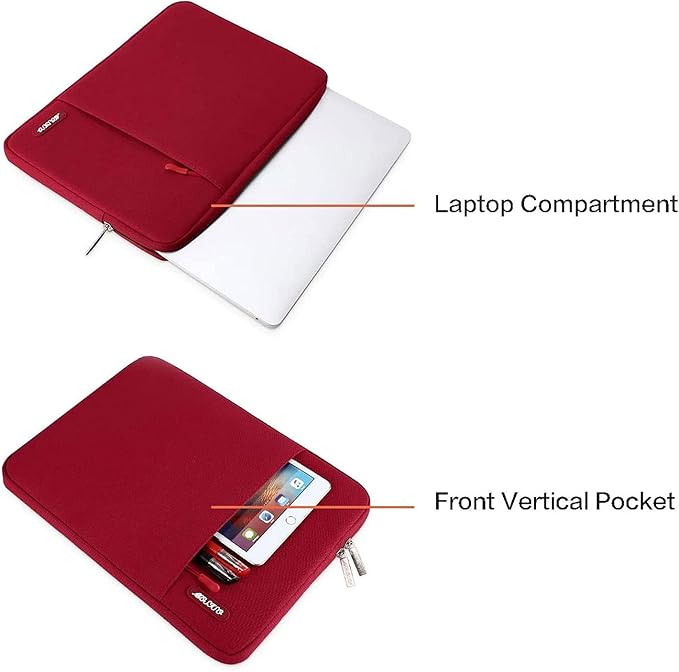 MOSISO Laptop Case 13 inch, Laptop Sleeve Compatible with MacBook Neo/Air/Pro 13 inch with A18/M5/M4/M3/M2/M1 Chip 2026-2016, Polyester Vertical Computer Sleeve Bag with Pocket, Red