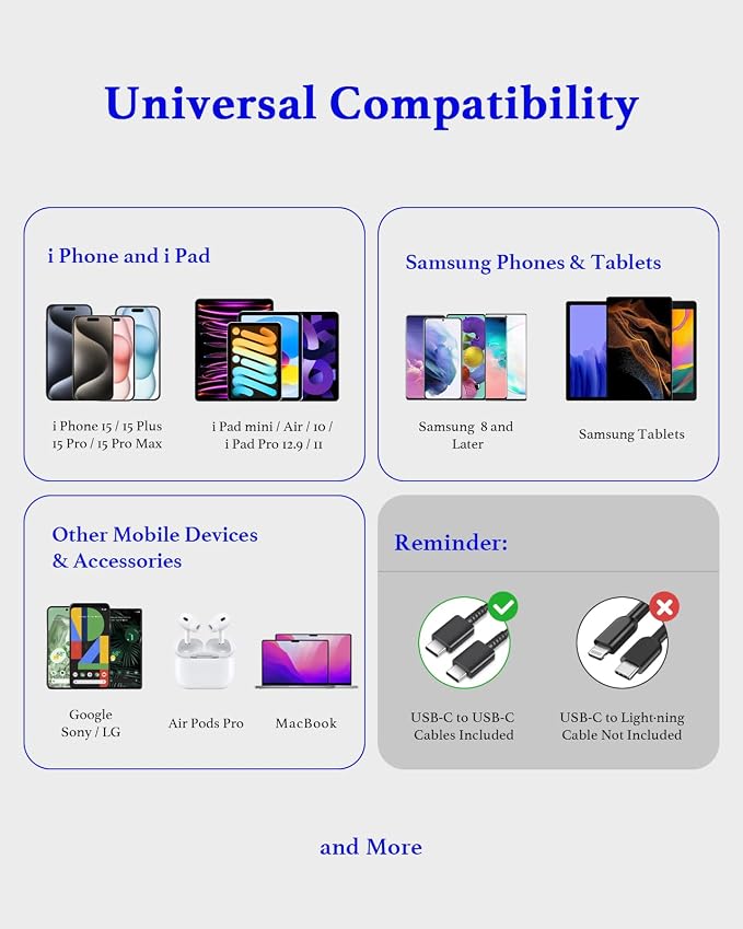 25W Type C Charger Fast Charging 10 ft, USB C Charger Block & Android Phone Chargers Cord 10 Foot for Galaxy S25 Ultra/S25/S25+/S24 Ultra/S24/S24+/S23/S22 Ultra