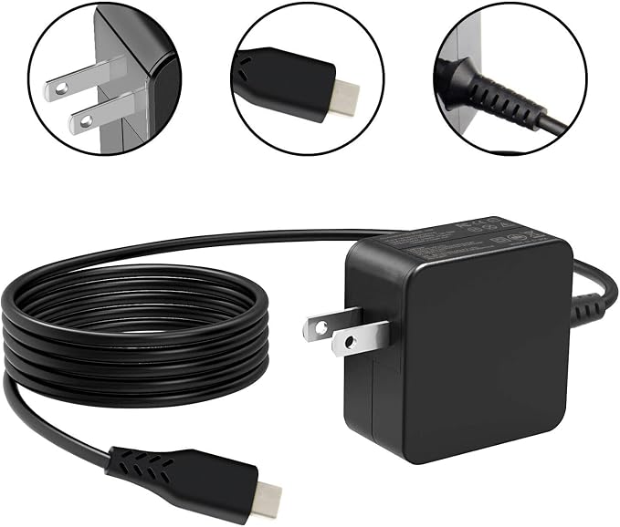 USB-C Charger for Jackery Explorer 240D JE-240B JE240B Portable Power Station Power Bank 80000mAh 20Ah 12.8V 256Wh Battery 14.4V Replacement Power Supply Adapter Cable Cord