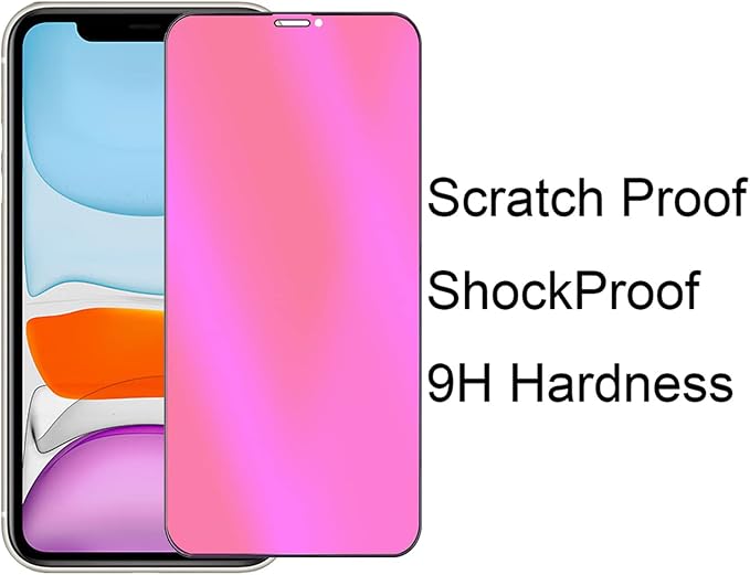 2 Pack Anti-Blue Privacy Tempered Glass Suit for iPhone 11/iPhone XR Mirror Anti-Spy Screen Protector Anti-Peeping Film Electroplated Gradient Colorful