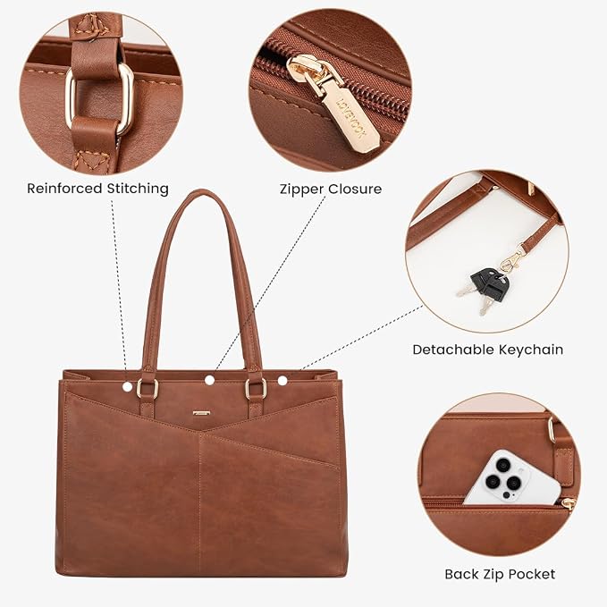 LOVEVOOK Laptop Tote Bag for Women, Office Work Bag Briefcase fit for 15.6 inch Laptop, Large Capacity Teacher Computer Bag Handbag