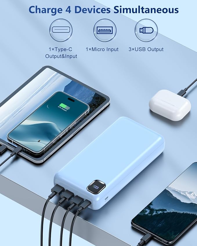 Portable Charger 50000mAh Power Bank, PD 30W Fast Charging External Battery Pack,High Capacity External Battery Pack for Camping, Portable Phone Charger for iPhone Samsung Android