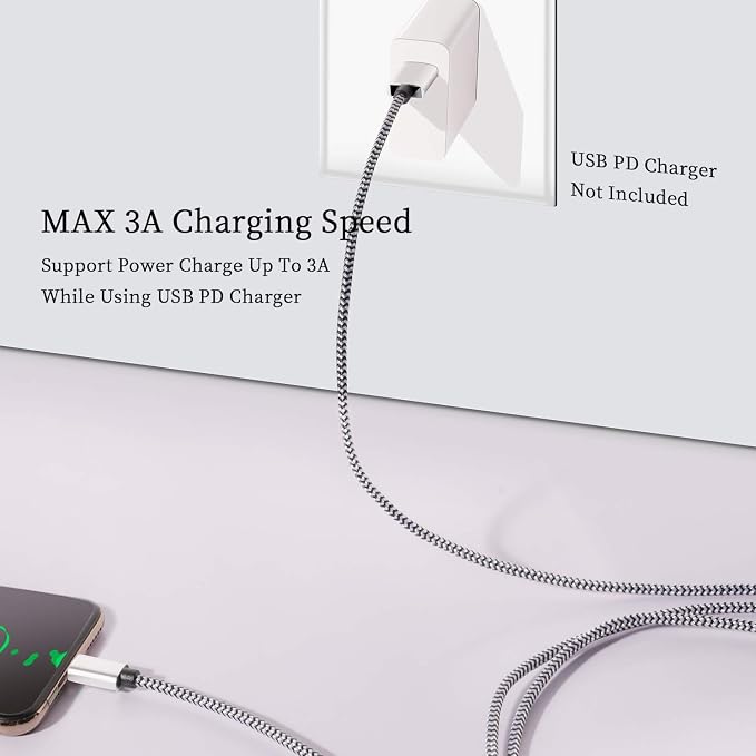 QQLIKE USB Type c Cable, 5 Pack (6FT) Nylon Braided USB C Cables 3A Fast Charging Charger for Samsung Galaxy S9/S8 Note8/9 20 10 S21 S20 S10 Plus C Cord