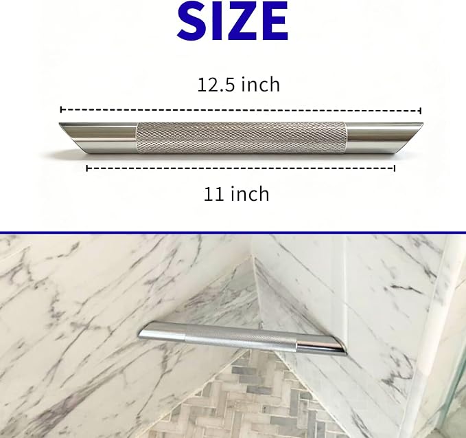 Shower Foot Rest Bar– Stainless Steel Shower Foot Rest for Shaving Legs with Non-Slip Grip, Space-Saving & disassembly Design for Bathroom– Brushed Nickel