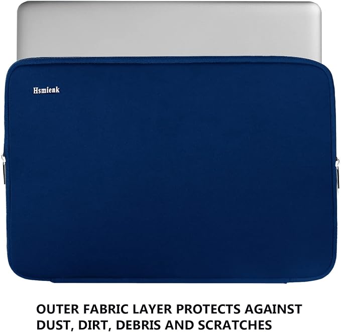 15.6 Inch Laptop Sleeve, Durable Shockproof Protective Cover Flip Case Briefcase Carrying Bag Compatible with 15.6" HP, ASUS, Lenovo, Acer, Notebook, Computer, Ultrabook, Chromebook, Blue