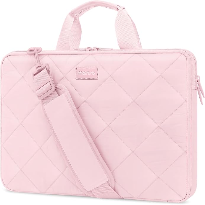 MOSISO 360 Protective Laptop Shoulder Bag, Double Layer Fluffy Padded Laptop Bag with Anti-theft Zipper