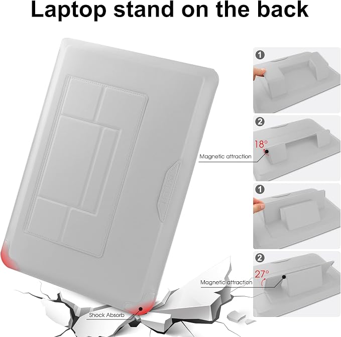 HoYiXi 15 16 Inch Laptop Sleeve Case Leather Bag for MacBook Pro 16 2021 & 2019/ASUS Vivobook 15/Huawei MateBook D15/HP 15.6" PC/MacBook Pro 15/Surface Laptop 3/Dell Inspiron 15/IdeaPad, Silver