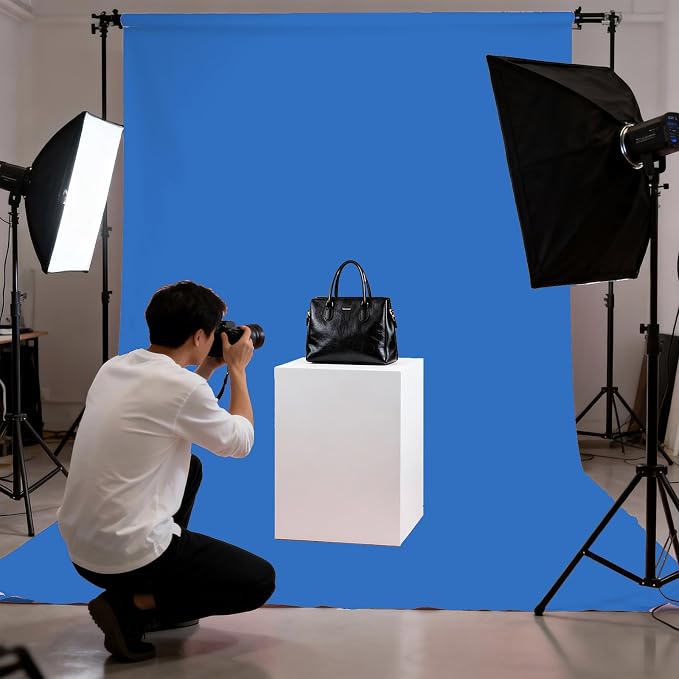 10x10FT Royal Blue Screen Backdrop for Photography, Solid Blue Photo Background for Party Portrait Photoshoots Booth Video Studio