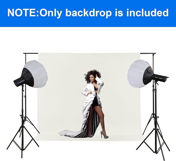 Joccun 10X10FT Ivory Backdrop Background for Photography,Polyester Backdrop Curtain Background Screen for Photography,Photoshoot,Video Recording,Studio(10X10ft,Ivory)