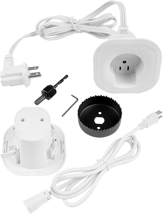 in-Wall TV Cable Hider Kit for Neat Appearance w/Power & Low Voltage Cable Management, Includes Hole Saw Drill Attachment for Easy Mounting