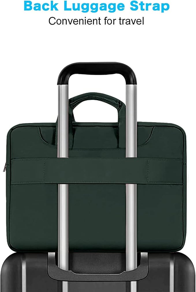 MOSISO 360 Protective Laptop Bag 13 inch, 13-13.3 inch Computer Bag Compatible with MacBook Neo 13 inch/Air 13.6 / Air/Pro 13,HP,Dell,Lenovo,Asus,Laptop Carrying Case with Strap&Handle, Emerald Green