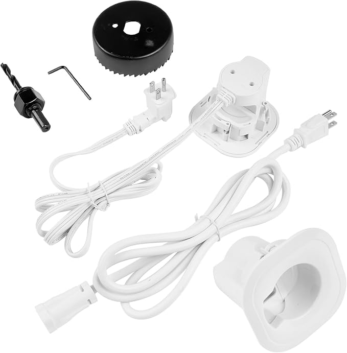 in-Wall TV Cable Hider Kit for Neat Appearance w/Power & Low Voltage Cable Management, Includes Hole Saw Drill Attachment for Easy Mounting