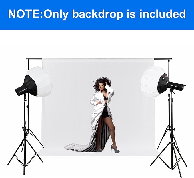 Joccun 7X10FT White Backdrop Background for Photography,Polyester Backdrop Curtain Background Screen for Photography,Photoshoot,Video Recording,Studio(7X10ft,White)