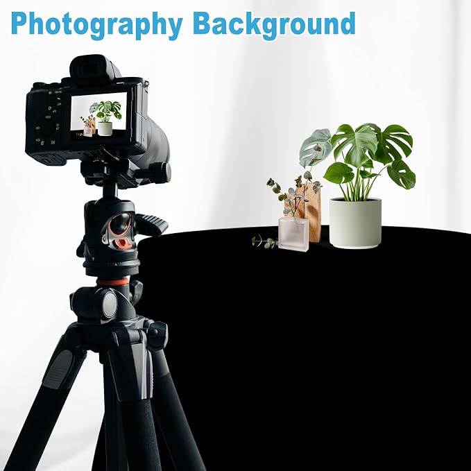 6x9ft Black Photography Backdrop, High Density Polyester Fiber Photo Background Cloth is Foldable and Machine Washable, Suitable for Photo Background Video Photography Studios