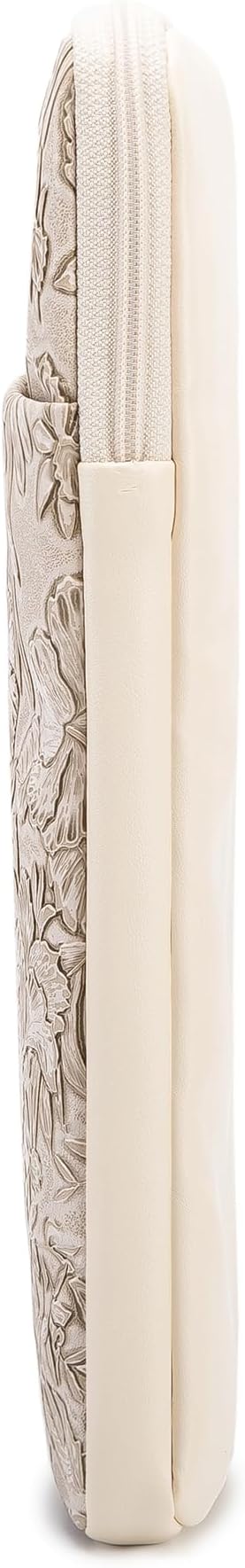 Kinmac 360° Protective Vertical Laptop Sleeve Case Cover Bag (Apricot Flower PU, 13.5 inch-14 inch)