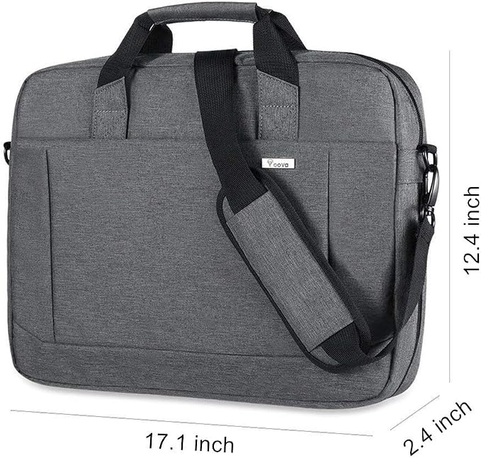 Voova Laptop Bag Case 15 15.6 16 Inch, Computer Sleeve Messenger Bag with Shoulder Strap Expandable Waterproof Business Briefcase for Men Women to Work Travel School, Fit 14-16 Inch Laptop, Grey